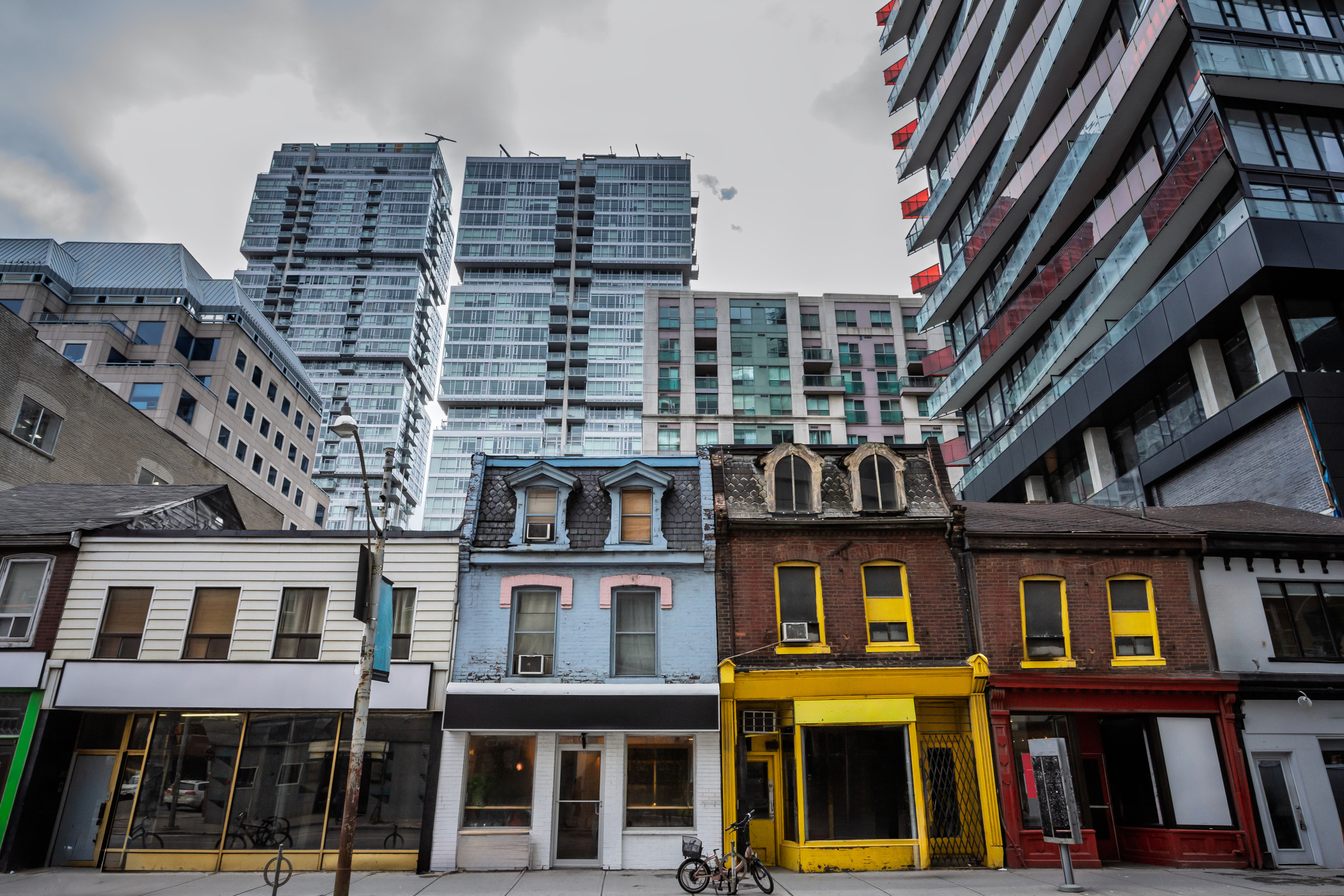 Houses and apartments in Toronto, Canada.