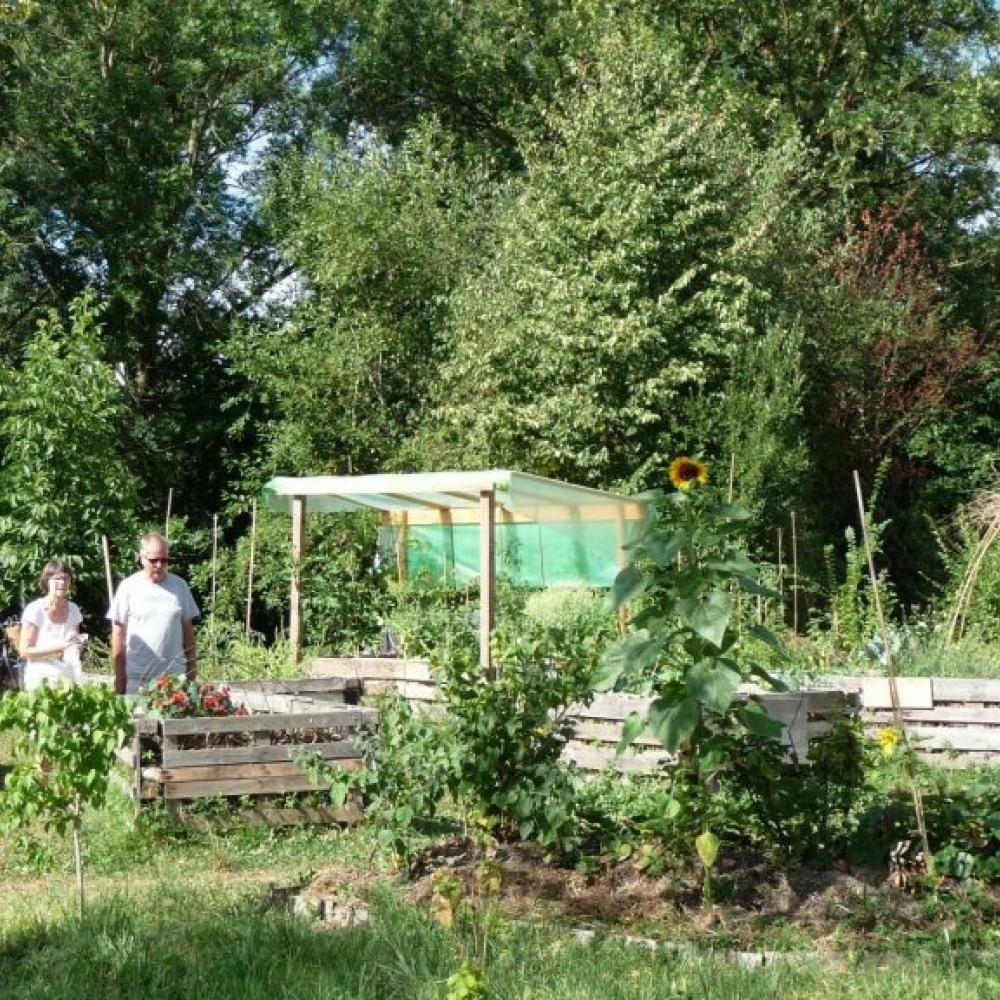 Old couple in a small farm