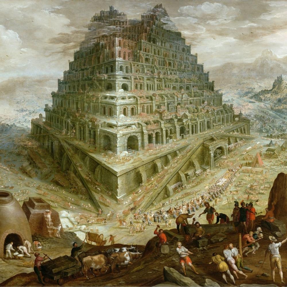 Ancient pyramid being built