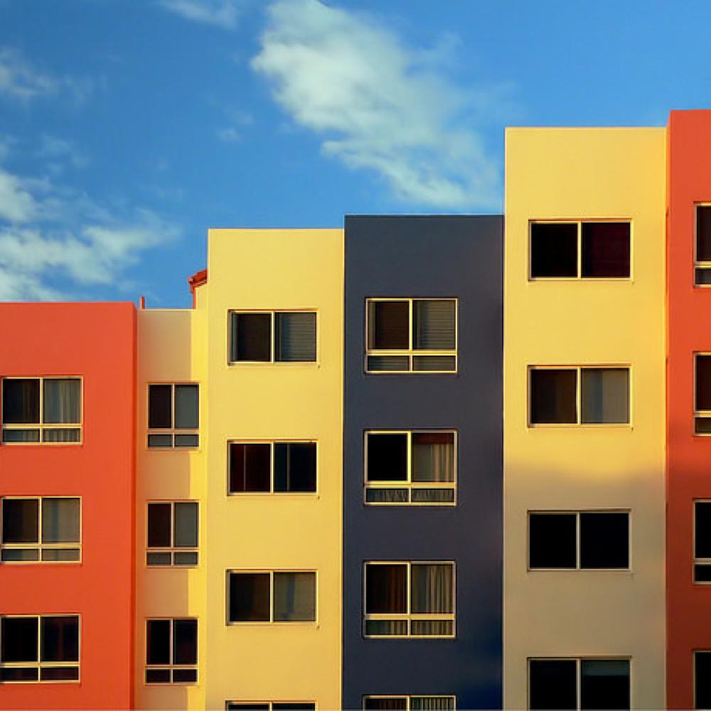 Colorful apartment buildings