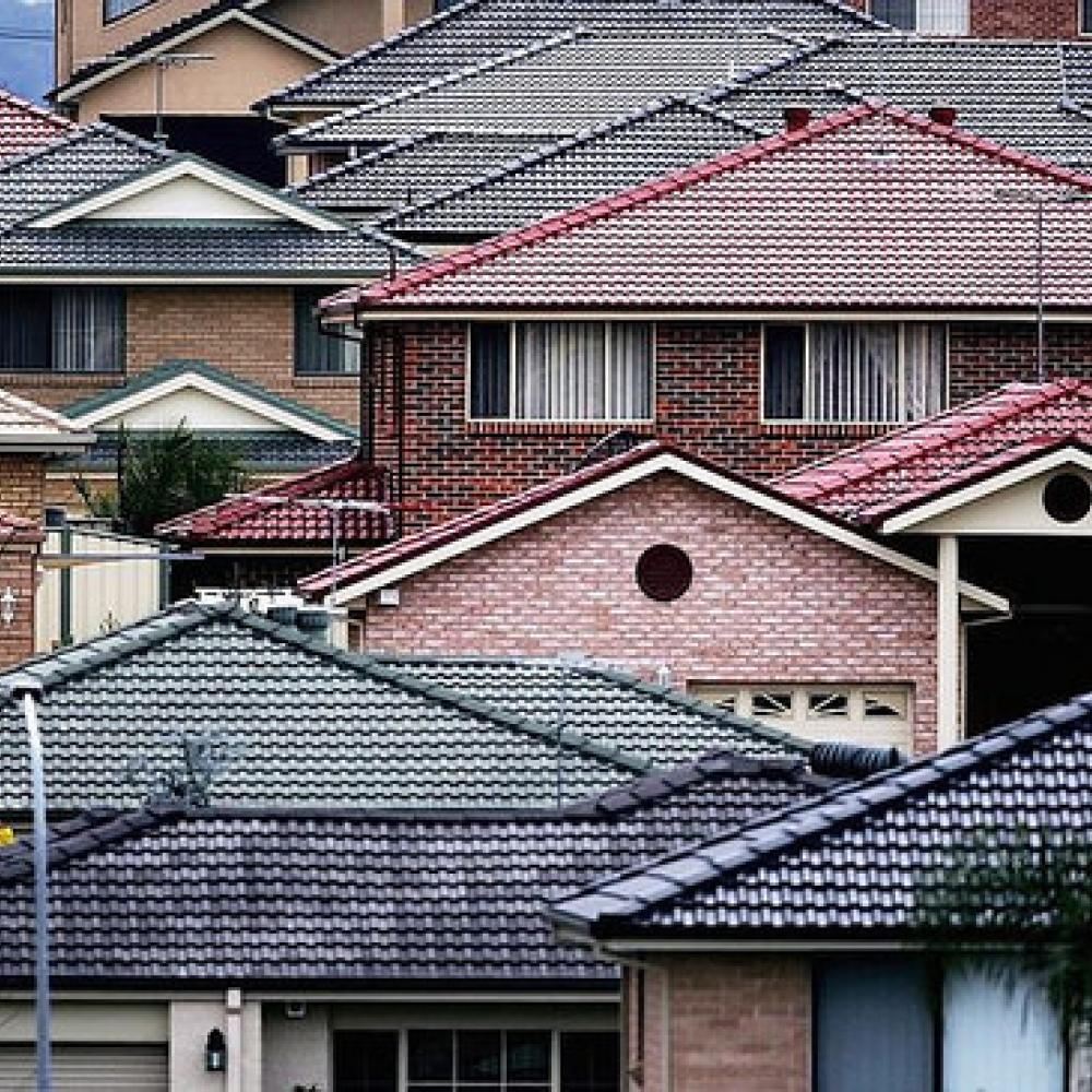 House roofs lined up