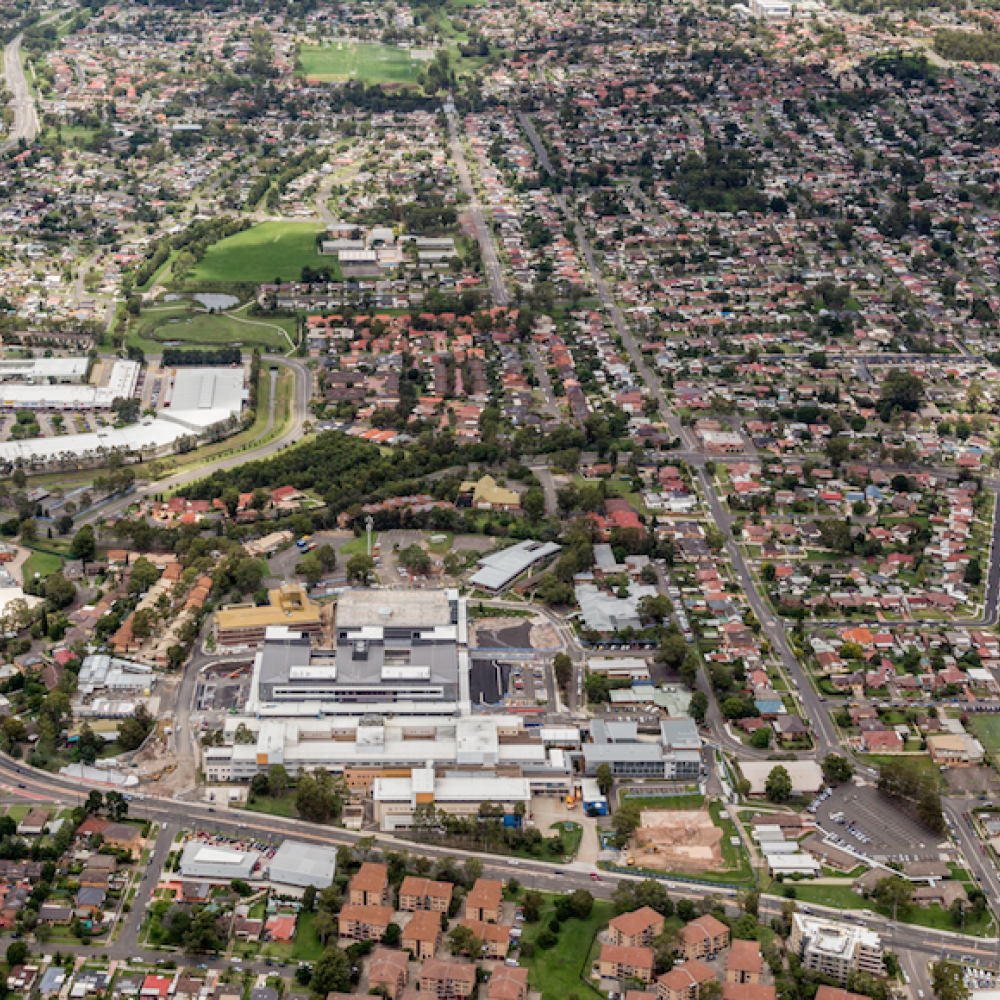 Eagle eye view of a town