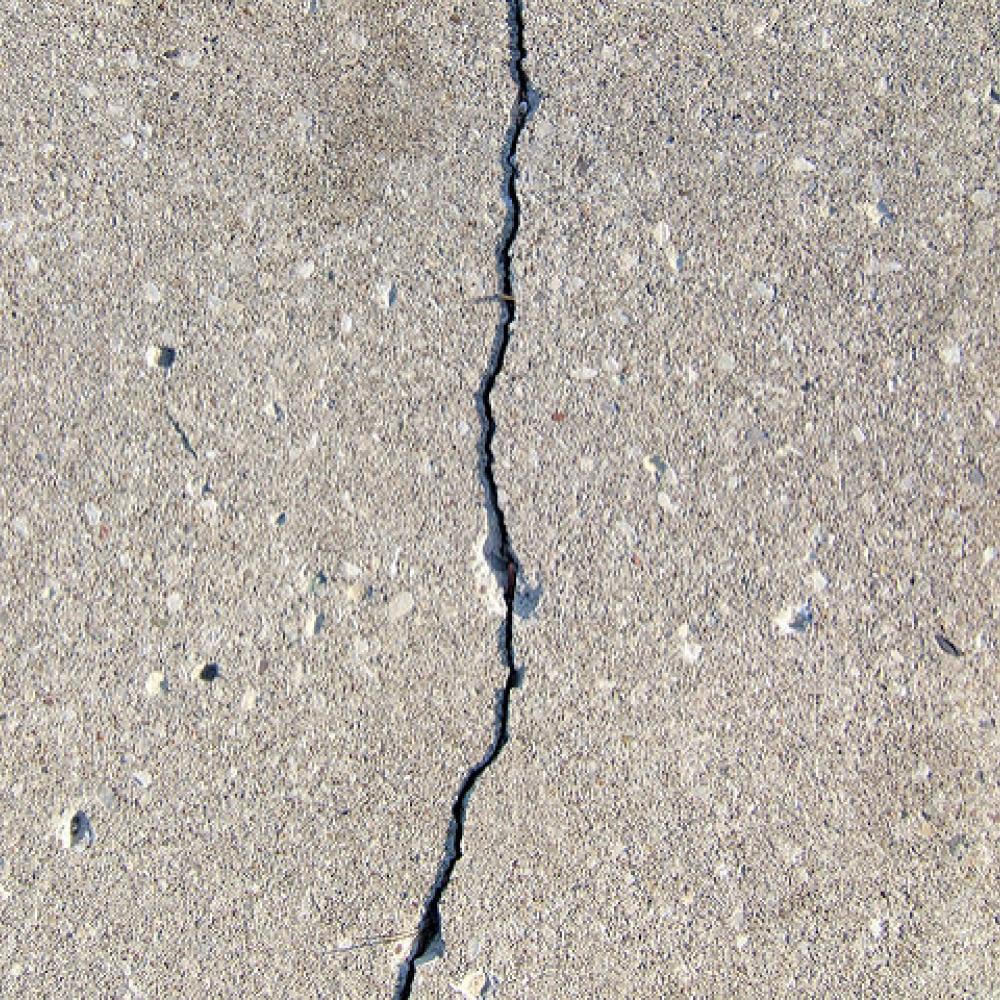 Crack in pavement