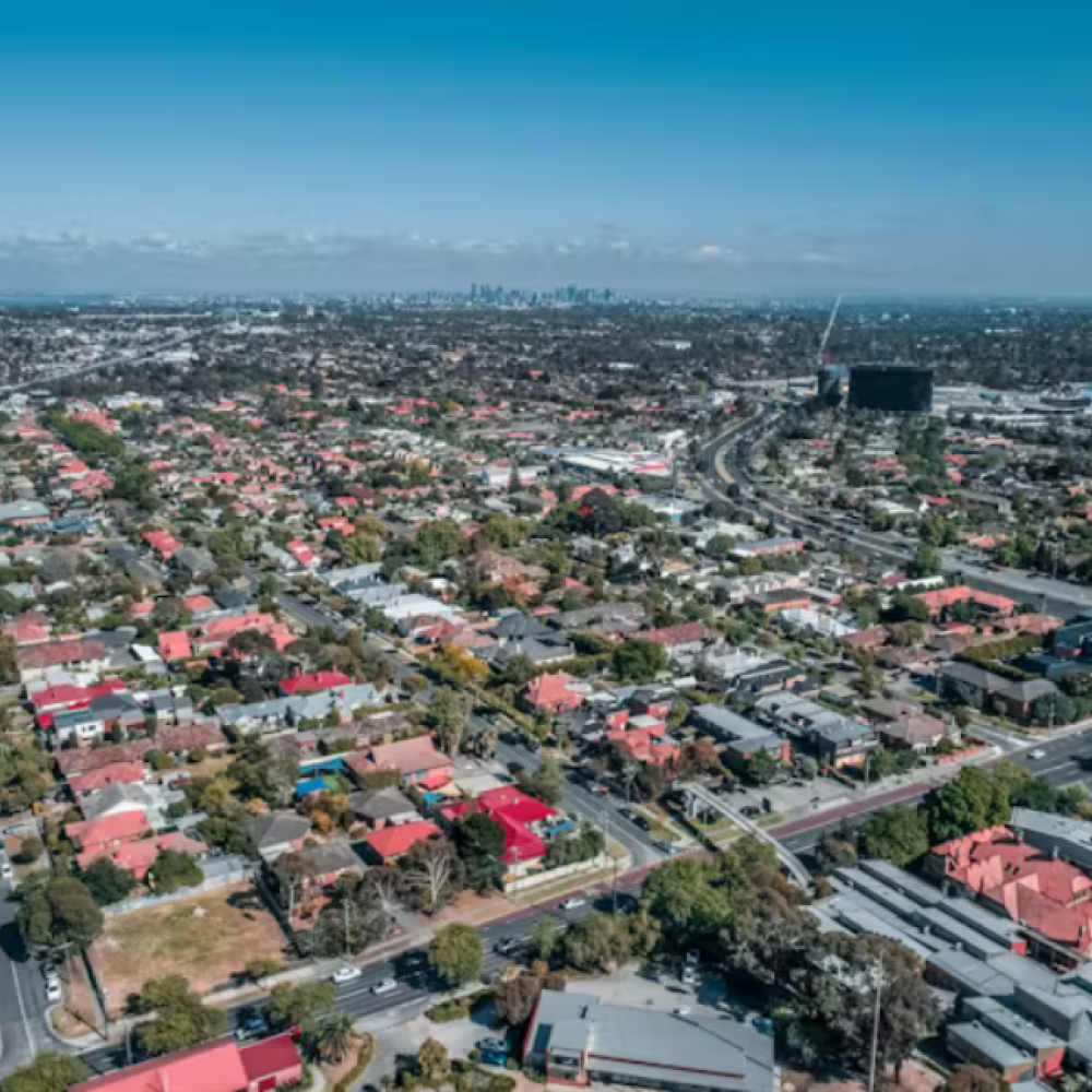 Eagle eye view of a suburb