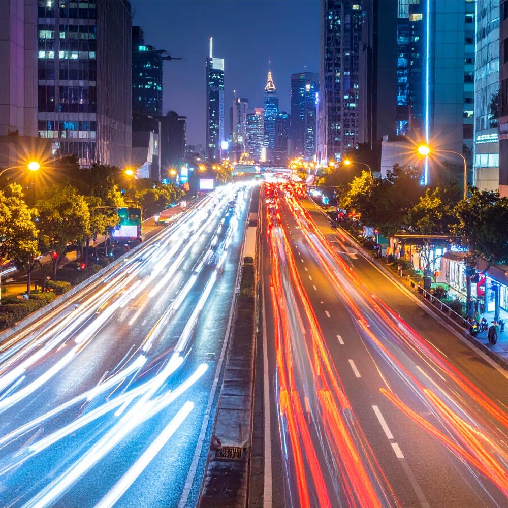 Busy noisy city